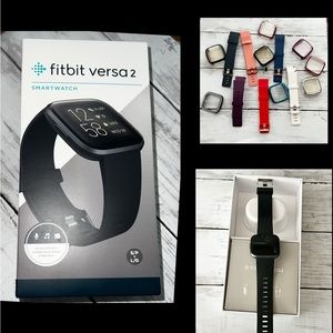 🌺 Fitbit Versa 2 Tracker Smartwatch EXCELLENT CONDITION! Comes With Extras!!!